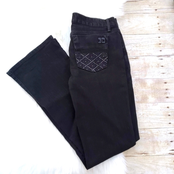 Joe's Jeans Honey Flared Leg Low Rise Black Premium Denim Pants - Picture 1 of 4